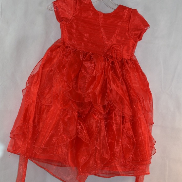 Bon Cheri SZ 6 Red Organza Girls Christmas/Part Dress - Picture 1 of 11